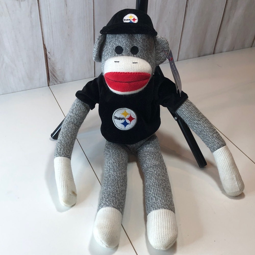 Forever Collectibles NFL Pittsburgh Steelers Sock Monkey w Steelers Logo Shirt